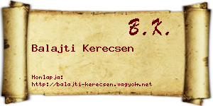 Balajti Kerecsen névjegykártya
